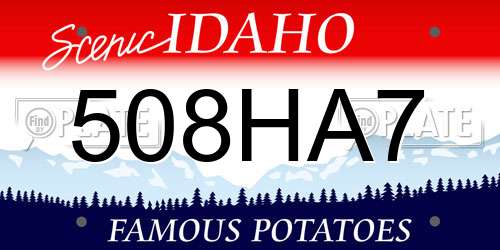 508HA7 Idaho License Plate