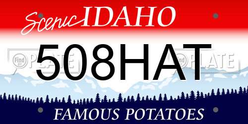508HAT Idaho License Plate