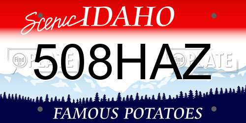 508HAZ Idaho License Plate