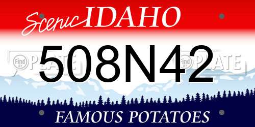 508N42 Idaho License Plate