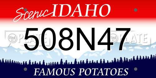 508N47 Idaho License Plate