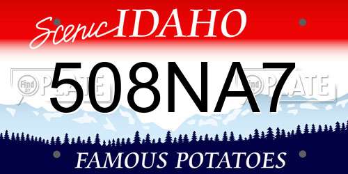 508NA7 Idaho License Plate