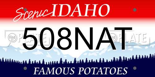 508NAT Idaho License Plate