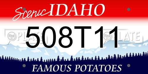 508T11 Idaho License Plate
