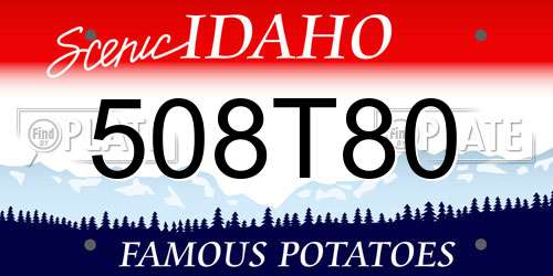 508T80 Idaho License Plate