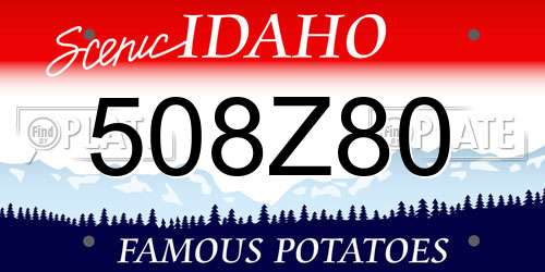 508Z80 Idaho License Plate