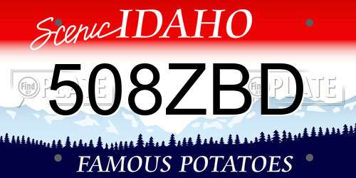 508ZBD Idaho License Plate