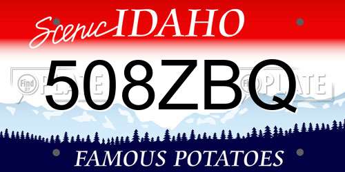 508ZBQ Idaho License Plate