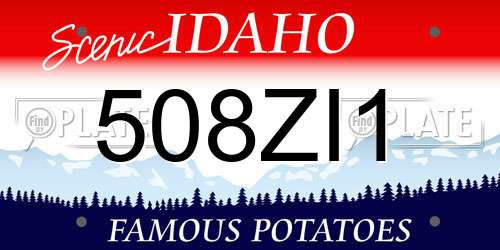 508ZI1 Idaho License Plate