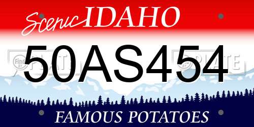 50AS454 Idaho License Plate