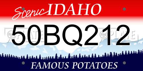 50BQ212 Idaho License Plate