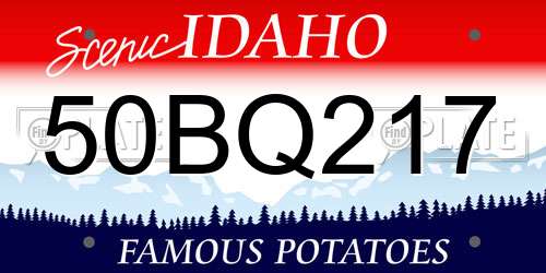 50BQ217 Idaho License Plate