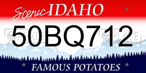 50BQ712 Idaho License Plate