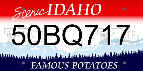 50BQ717 Idaho License Plate