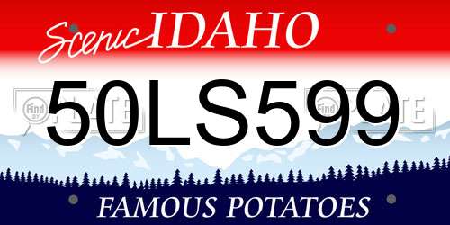50LS599 Idaho License Plate