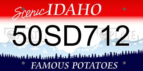 50SD712 Idaho License Plate