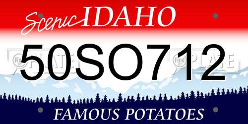 50SO712 Idaho License Plate