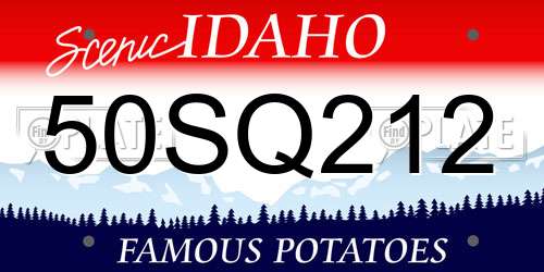 50SQ212 Idaho License Plate