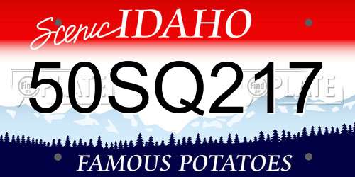 50SQ217 Idaho License Plate