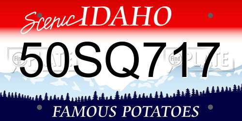 50SQ717 Idaho License Plate