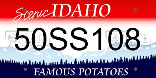 50SS108 Idaho License Plate
