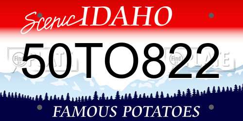 50TO822 Idaho License Plate
