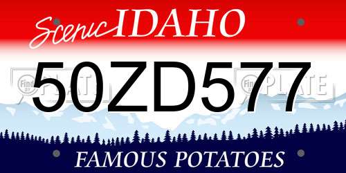 50ZD577 Idaho License Plate