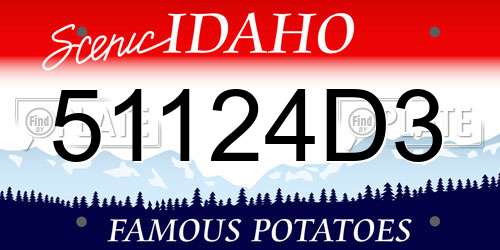 51124D3 Idaho License Plate