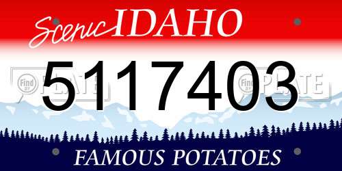 5117403 Idaho License Plate