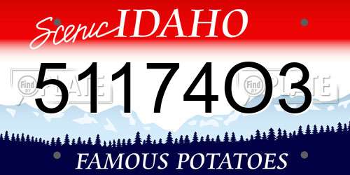 51174O3 Idaho License Plate