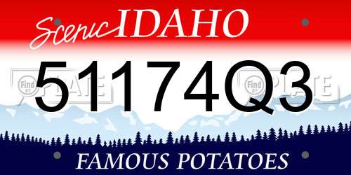 51174Q3 Idaho License Plate