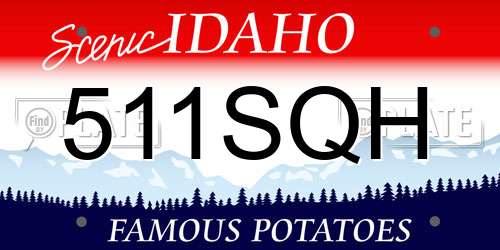 511SQH Idaho License Plate