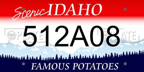 512A08 Idaho License Plate