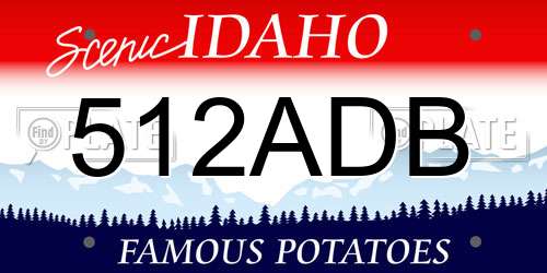 512ADB Idaho License Plate