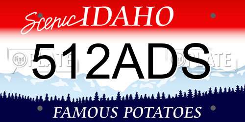 512ADS Idaho License Plate