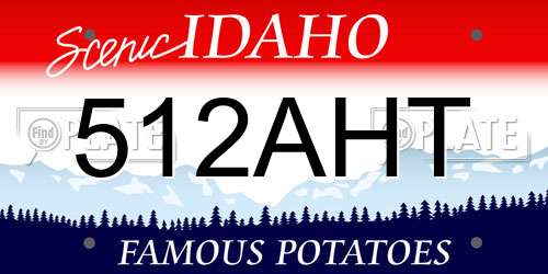 512AHT Idaho License Plate
