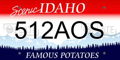 512AOS Idaho License Plate