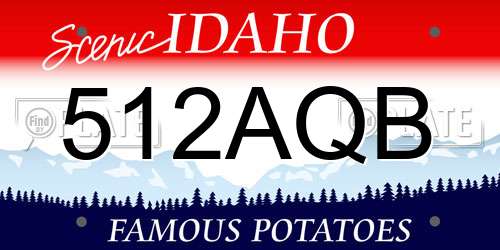 512AQB Idaho License Plate
