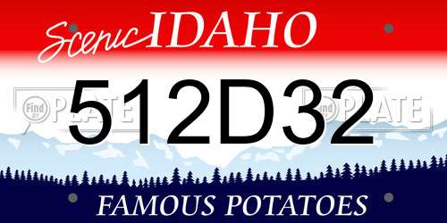 512D32 Idaho License Plate