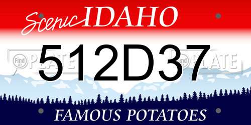 512D37 Idaho License Plate