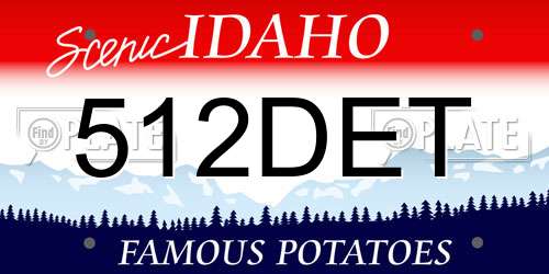 512DET Idaho License Plate