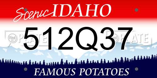 512Q37 Idaho License Plate