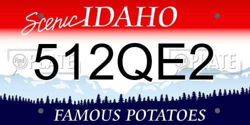 512QE2 Idaho License Plate