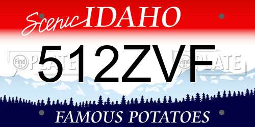 512ZVF Idaho License Plate