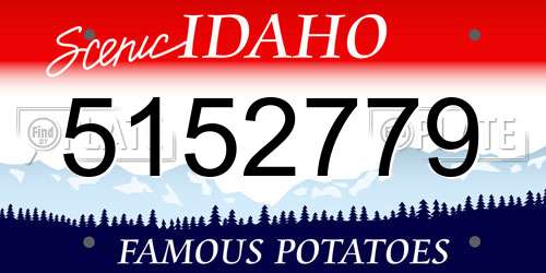 5152779 Idaho License Plate