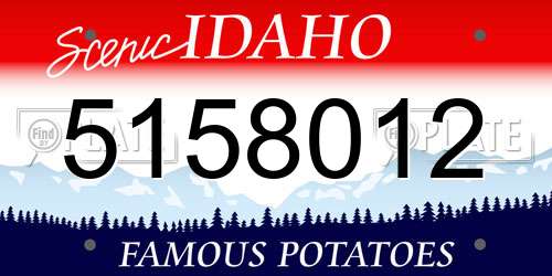 5158012 Idaho License Plate