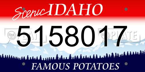 5158017 Idaho License Plate