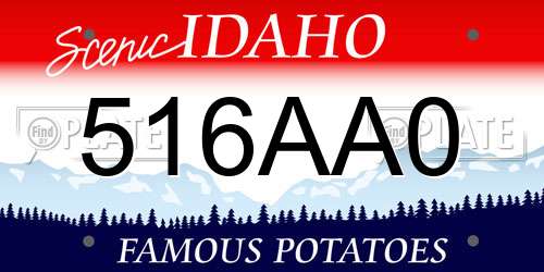 516AA0 Idaho License Plate