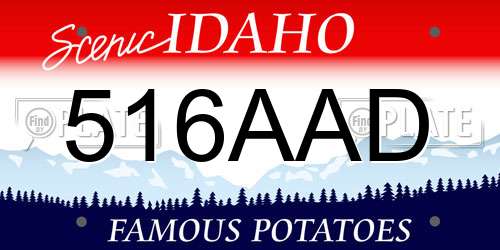 516AAD Idaho License Plate