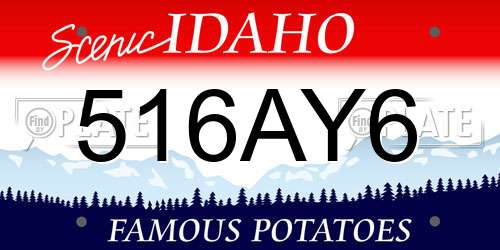 516AY6 Idaho License Plate
